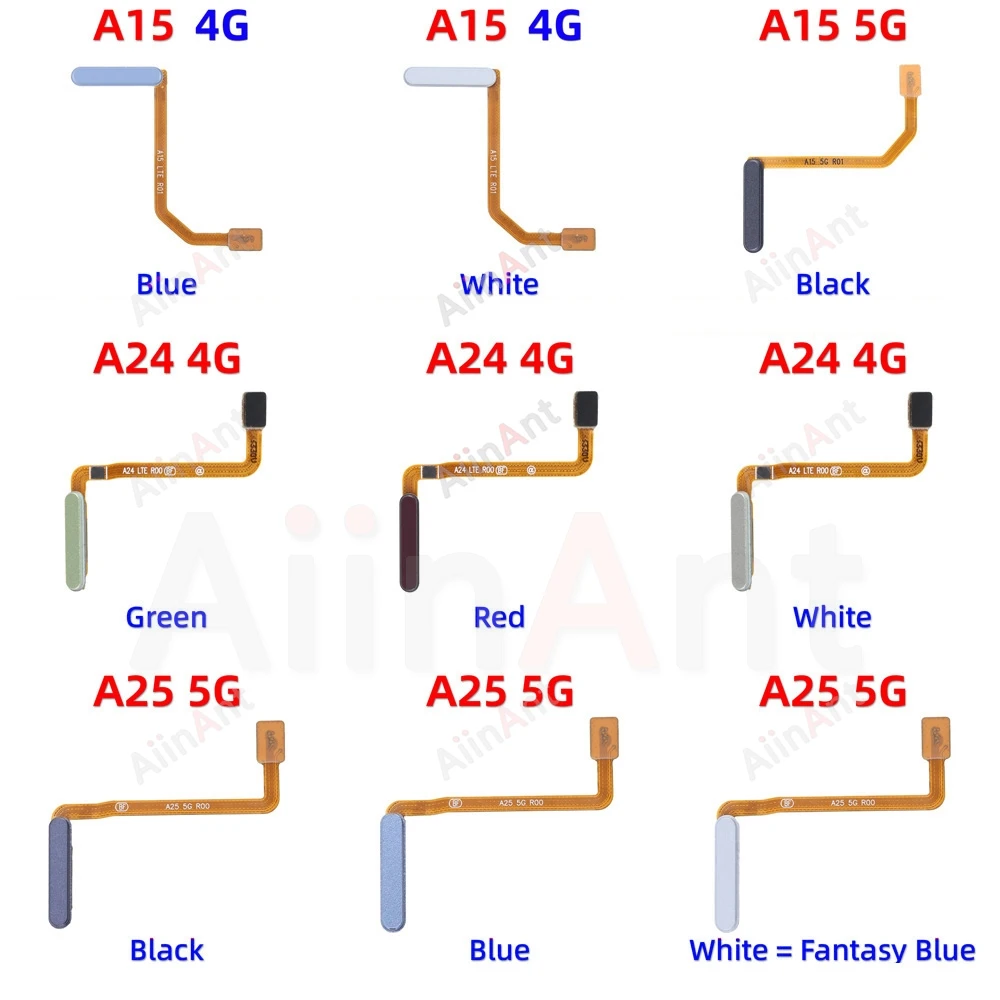 Кнопка Назад Touch ID Сканер пальцев Гибкий кабель датчика отпечатков для Samsung Galaxy A15