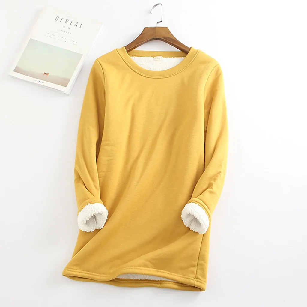 

Women's Autumn Winter Loose Thickened Velvet Warm Bottoming Shirt Top