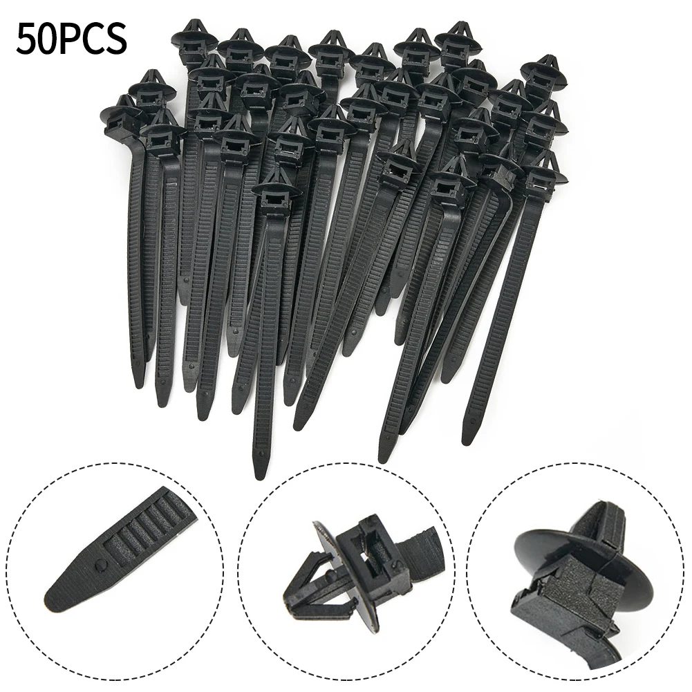 

50pcs Nylon Cable Tie Wrap Fixed Fastener Clips Car Loom Hose Clamp Fastening Zip Strap Wire Band Strap Clip Tools