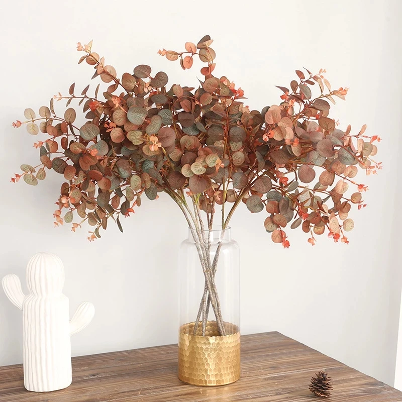 

Artificial Eucalyptus Leaves Indoor Simulation Silk Leaf Plants Fake Flower For Home Party Wedding Table Vase Floral Rack Decor
