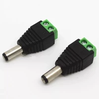 5 pcs 12v 2 1 x 5 5mm dc power male plug jack adapter connector plug for cctv single color led light speaker terminal black