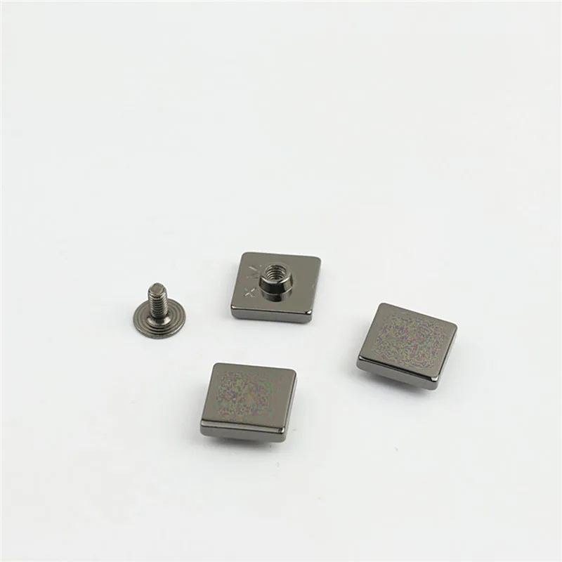 50Pcs 12mm Square Handbag Rivets Stud Screw Metal Buckles Bag Nail for Leather Craft Belt Wallet Bag Decor Hardware Accessories