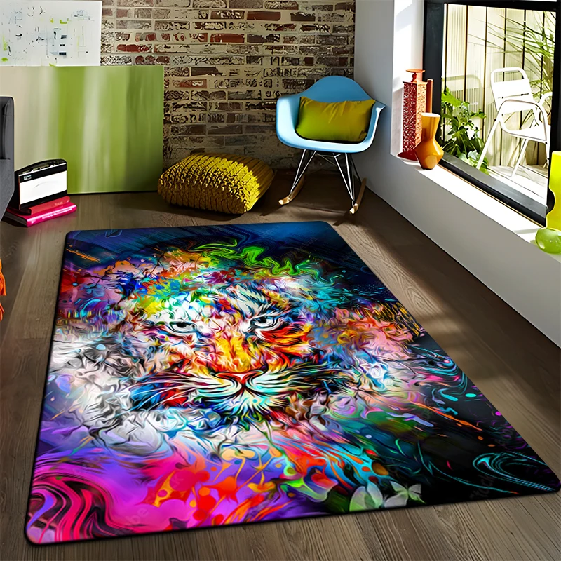 

Animal Tiger pattern custom non slip carpet living room doormat home decoration children's crawling mat area rug yoga mat