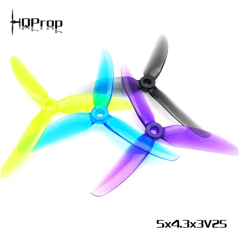 

10 пар (10CW + CCW) HQPROP 5X4.3X3V2S 5043 V2S 3-лопастный Пропеллер для ПК для радиоуправляемого FPV фристайла 5-дюймовые детали для Дронов DIY