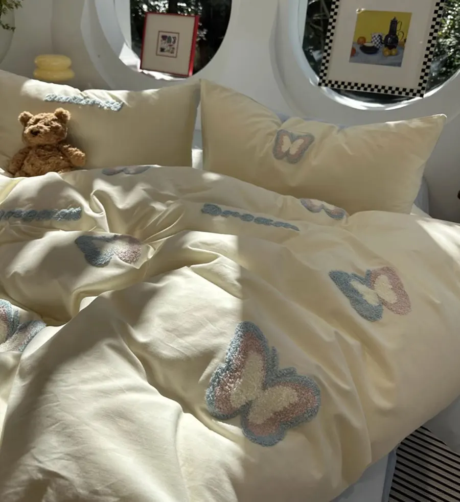 Романтическое полотенце с вышивкой бабочкой постельный комплект 1 5 8 2 0 полный