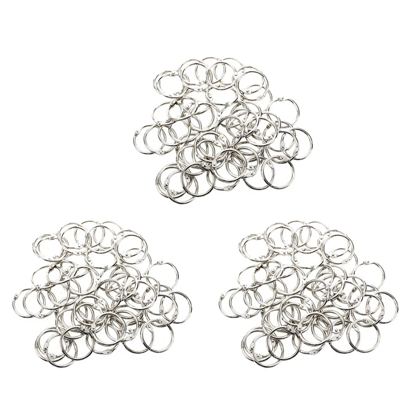 

150 Pcs Staple Book Binder 30Mm Outer Diameter Loose Leaf Ring Keychain