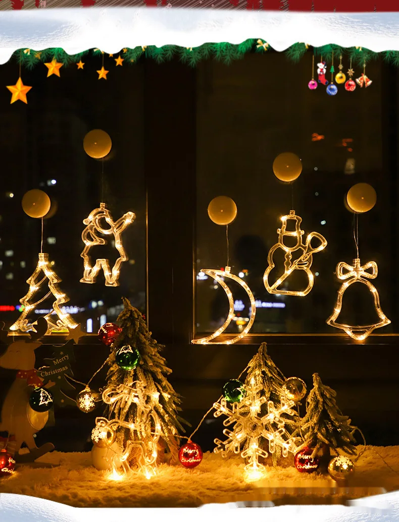 

Christmas Decoration Hanging LED Lights Home Window Glass|Bedroom Decoration