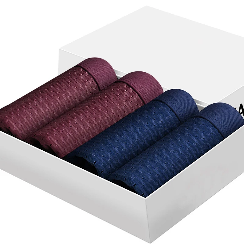 4Pcs/lot Men's Panties Men Underwear Boxershorts Ropa Interior Hombre Calzoncillos Breathable Hombre Mesh Hole Male Boxer Shorts