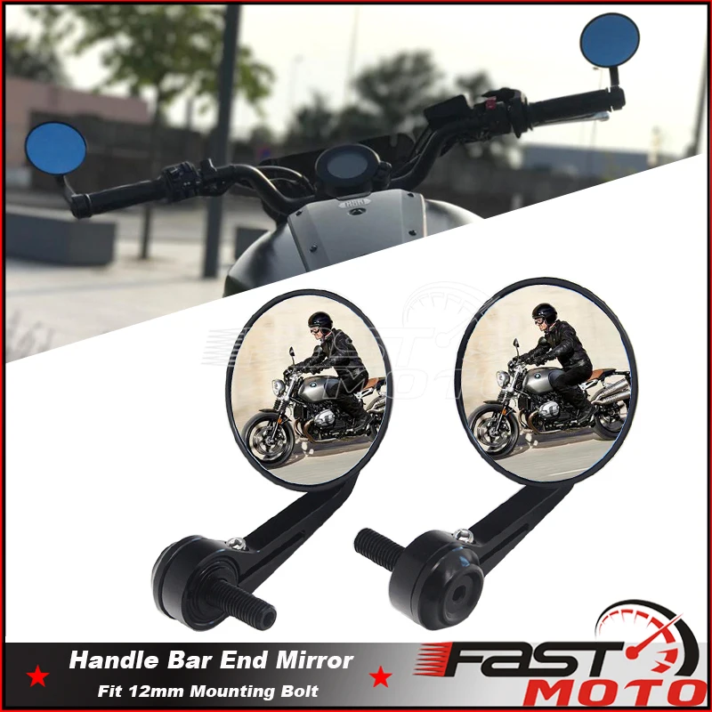 Круглые алюминиевые боковые зеркала заднего вида CNC для ручки Мотоцикла BMW S1000R