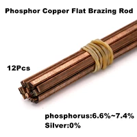 12pcslot phosphor copper flat brazing rodp6 67 4for refrigeratorsair conditionersmotor instrumentscopper pipe welding