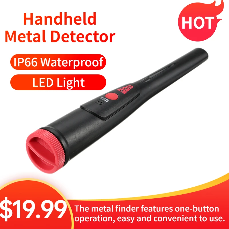 

Metal Detector Handheld MD-770 Waterproof IP66 Treasure Finder Pinpoint High Sensitivity Metal Finder Pinpointer Gold Finder