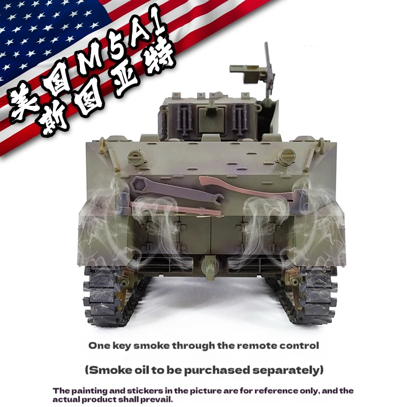 Фото Новая профессиональная военная радиоуправляемая модель танка Kubingke American Stuart M5A1, имитационная игрушка на пульте управления для детей №4