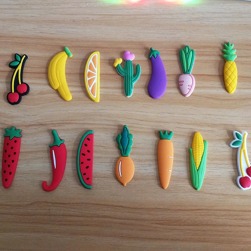 

10Pcs Kawaii Silicone Vegetable Fruits Flatback Cabochon PVC Rubber Decoration Crafts for Hair Clip Accessories DIY Scrapbooking