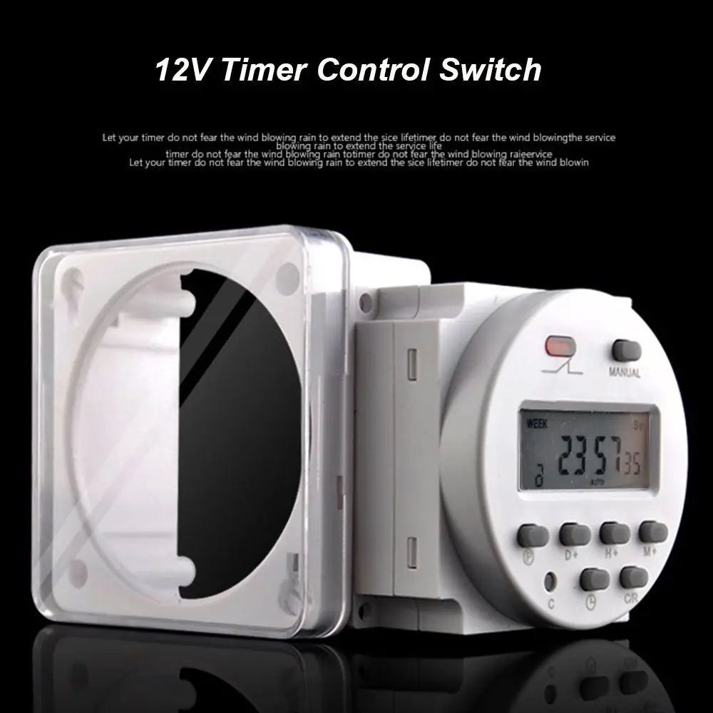 

Home Ad Timer Automatic Power-off Switches 12V Timer Control Switch 16 Cycle on/off Programmable Digital Time Switch