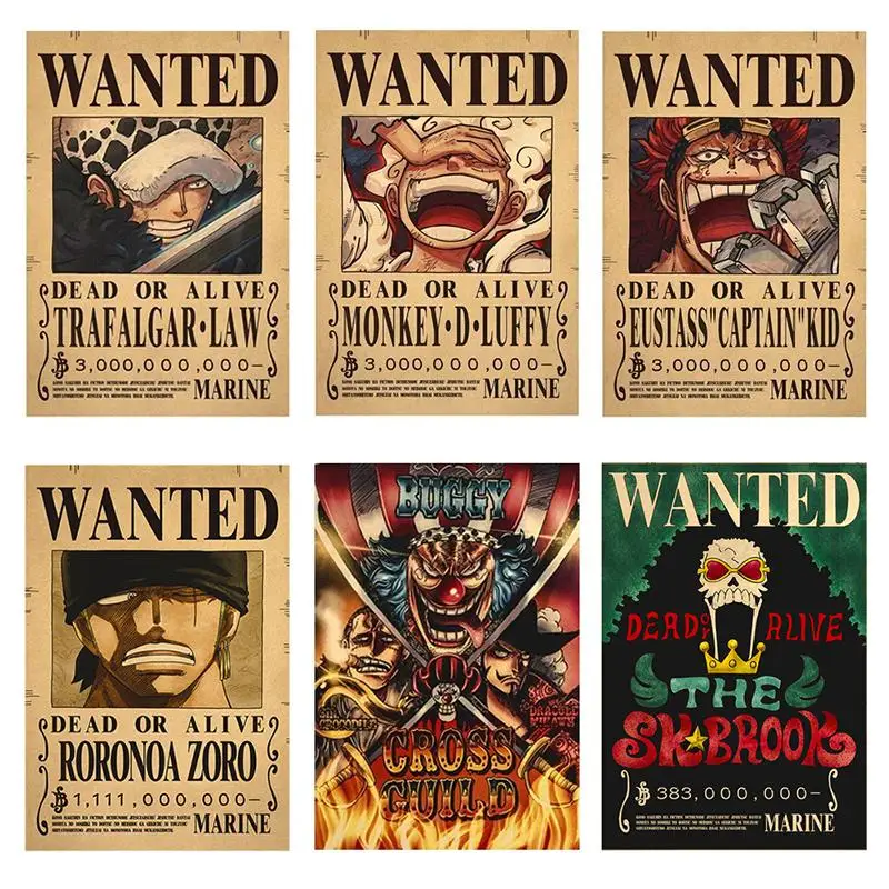 

Аниме One Piece Luffy 3 Billion Bounty, постеры, детские фигурки, винтажные строительные фигурки