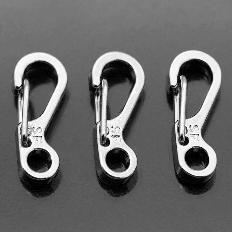 

Stainless Steel Carabiner Key chain Buckle Traveling Lightweight 10Pcs Set Snap Spring Camping Outdoor Climbing