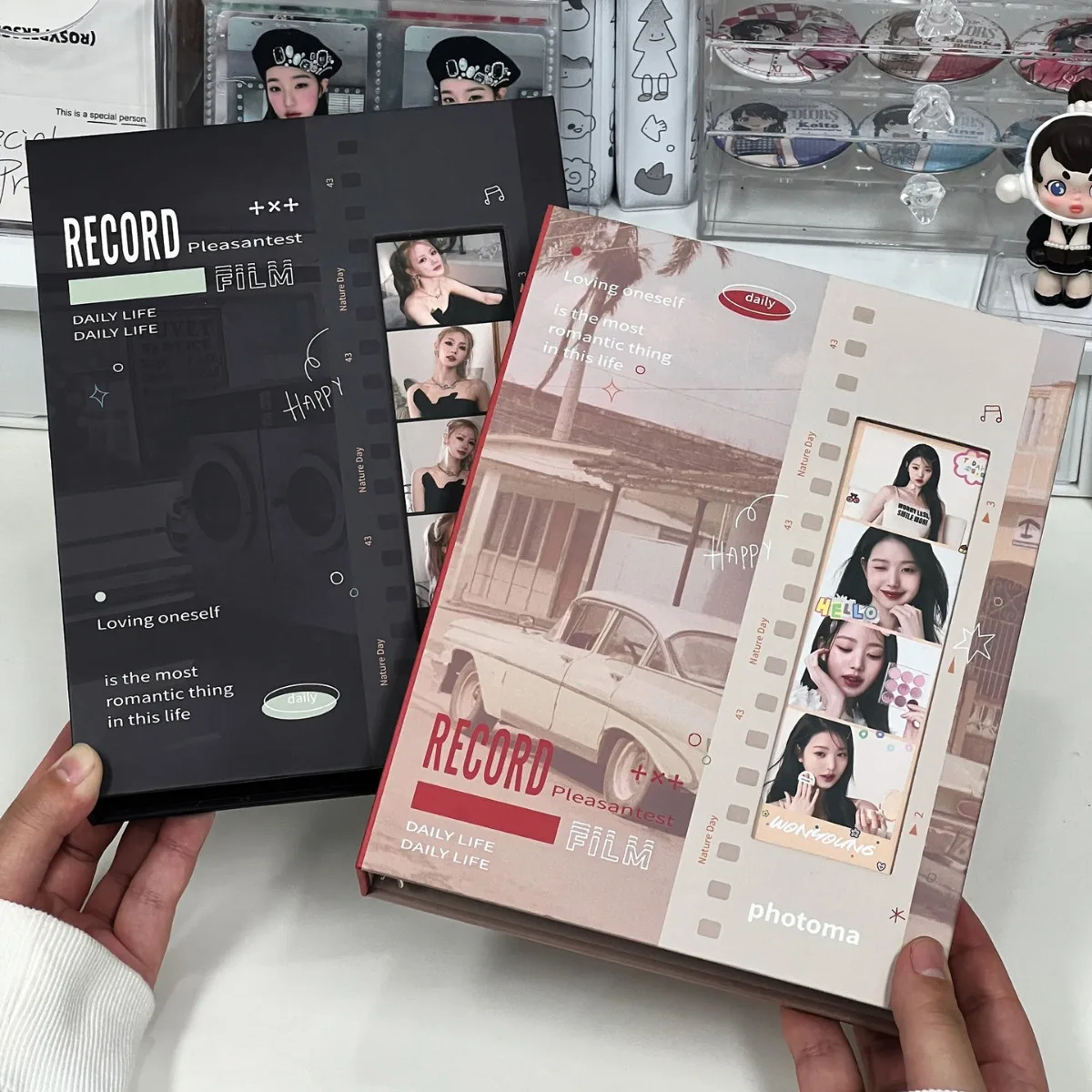 

MINKYS Kawaii Retro Black Moive List A5 Kpop Photocard Binder Collect Book Idol Photo Card Holder Photocard Album