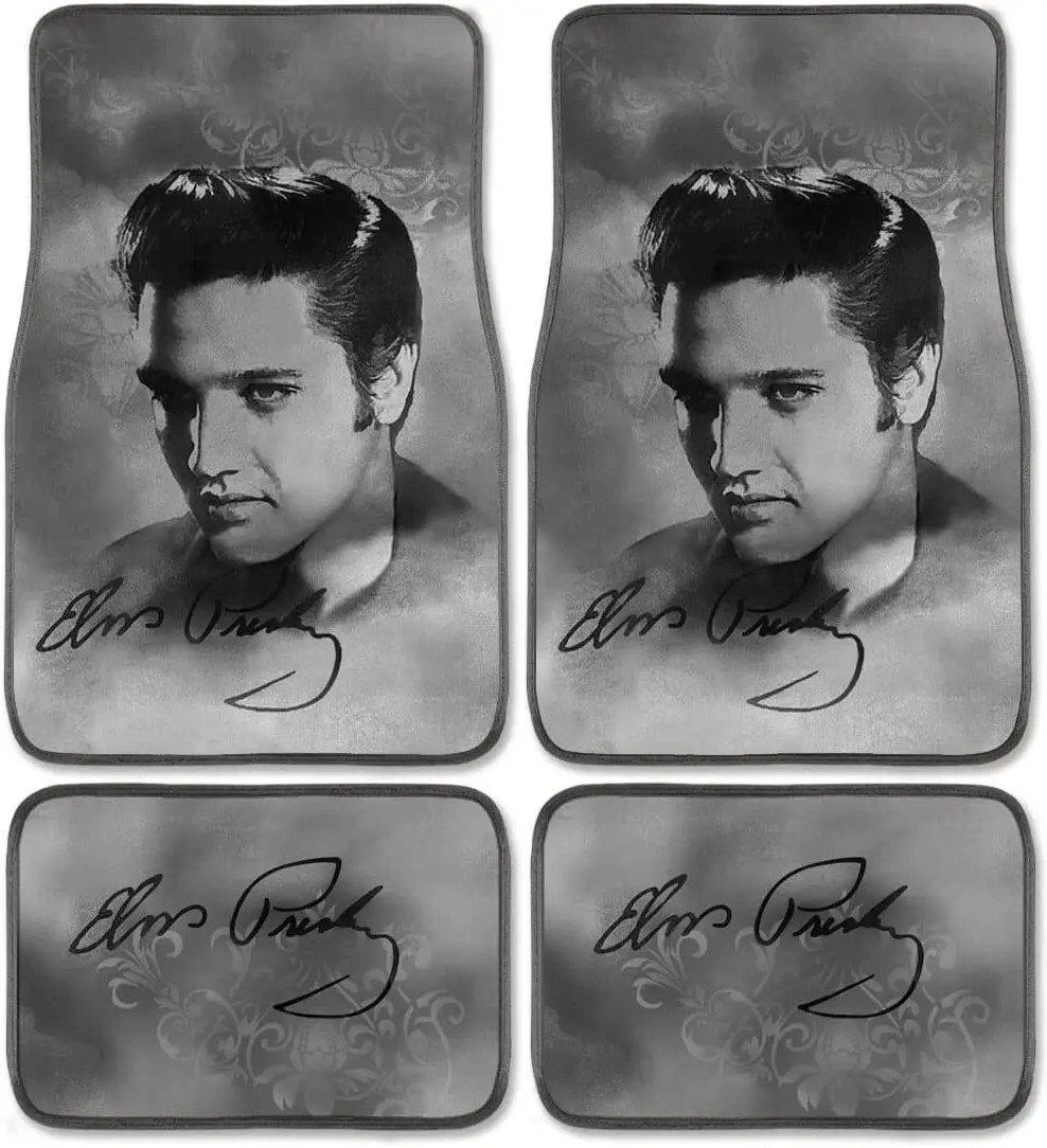 

Elvis Presley Carpet Car SUV Truck Floor Mats 4 Pieces Custom Print Design - Gray