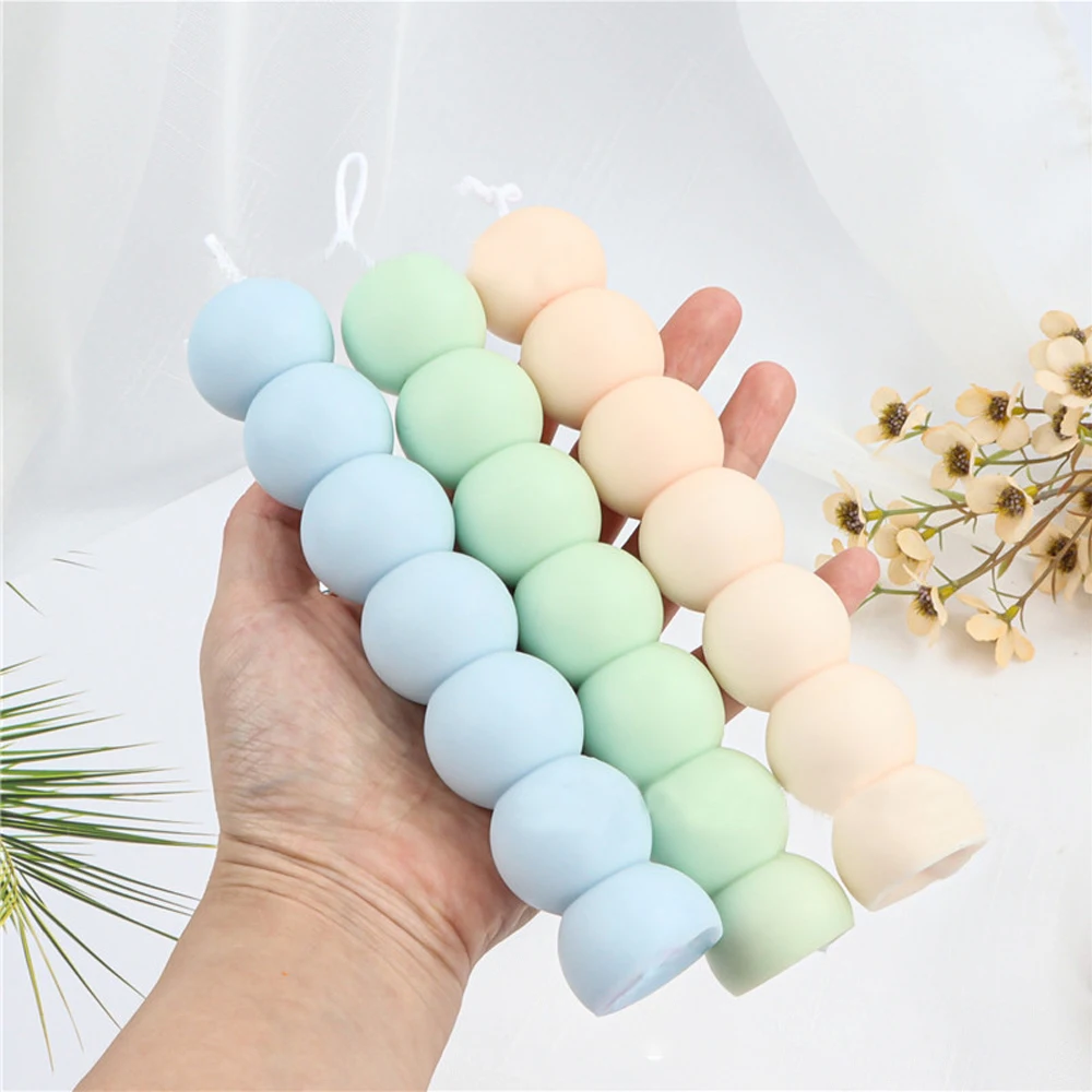 

New Bubble Round Ball Pillar Candle Silicon Mold Geometric Aromatherapy Candle Making Soap Resin Mold Gift Crafts Home Art Decor