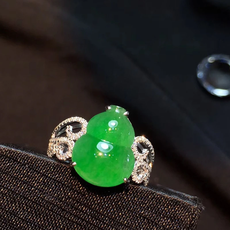 Оригинальный дизайн широкие кольца для женщин hetian chrysoprase diamond gourd очаровательные