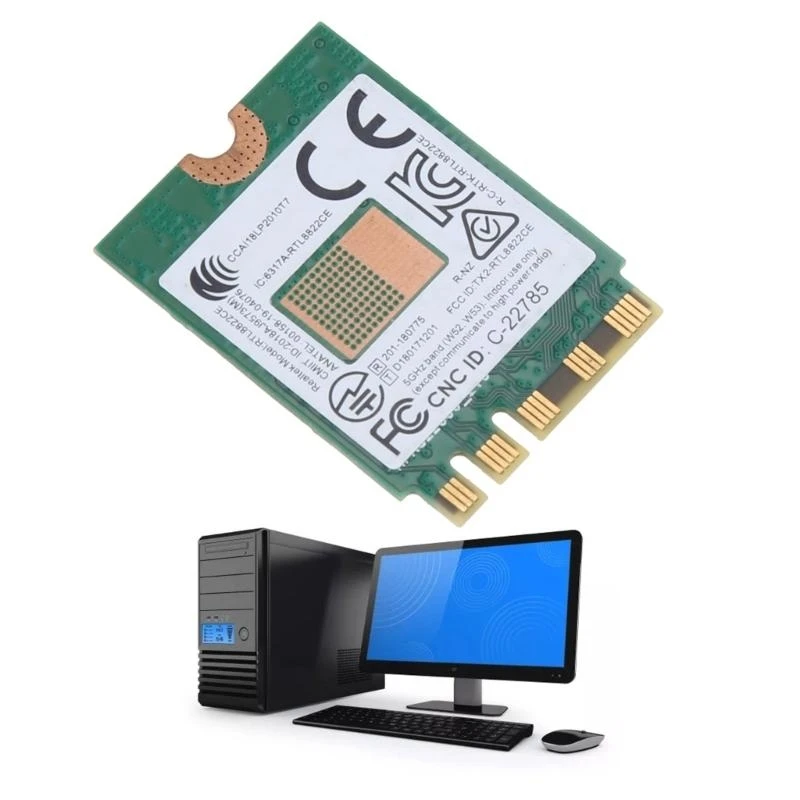 Фото Половина Mini PCI-E-сетевая карта 2.4 1200M WLAN WIFI CARD RTL8822CE 802.11AC №2