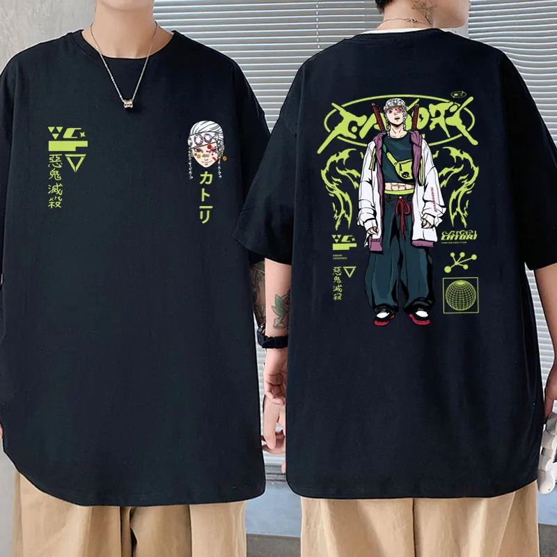 

Japanese Anime Demon Slayer Kimetsu No Yaiba Tengen Uzui Graphic T Shirt Men Manga Oversized T-shirts Couples Cotton Streetwear