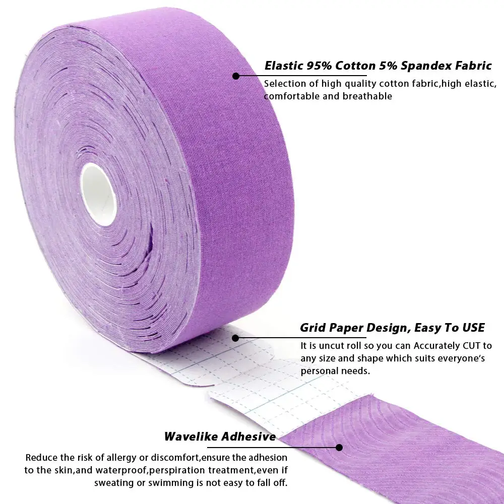 Дышащая кинезиологическая лента Sports эластичный бинт для мышц колена спортивное