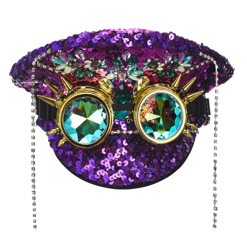 

Фиолетовые блестки с бриллиантовой кисточкой, военная, рок, панк, рейва, реквизит для косплея, Хэллоуин, роскошная модель, реквизит для фести...