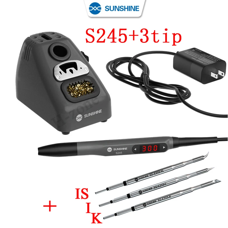 SUNSHINE S245 LED Smart Portable Soldering Iron 110W high power 100~450℃ adjustable Universal C245 series soldering iron tips