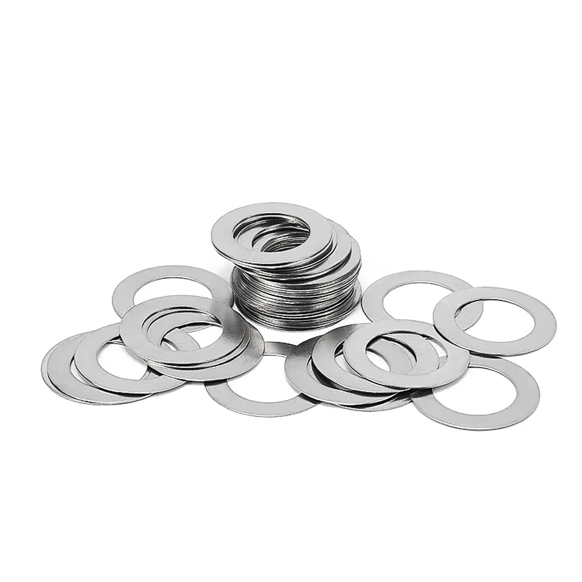 

304 Stainless Steel Ultra-Thin Metal Gasket / Shaft Clearance Flat Gasket Adjustment Washer With Thickness Of 0.1/0.2/0.3/0.5mm