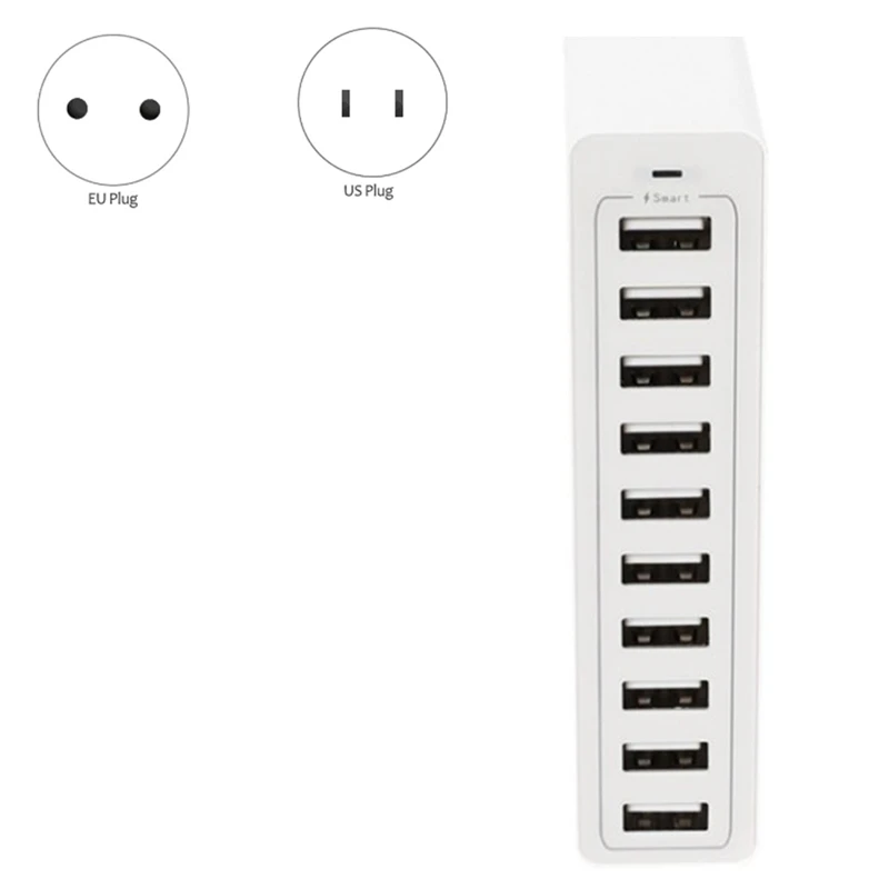 

Зарядная станция с 10 USB-портами и кабелем, 50 Вт