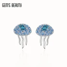 Серьги женские ручной работы из серебра 100% пробы с топазом и Медузой