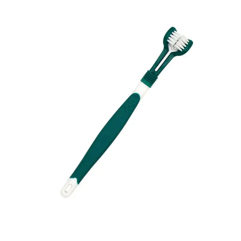 

Набор зубных щеток для чистки домашних животных, зубная щетка с тремя головками и несколькими углами для ухода за зубами у собак и кошек