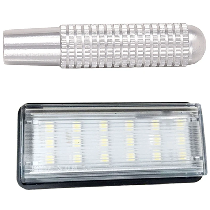 

1 Pair Car License Plate Light License Plate Light & 4Pcs Car Door Door Lock Pin Knob Button Cover For Mercedes-Benz