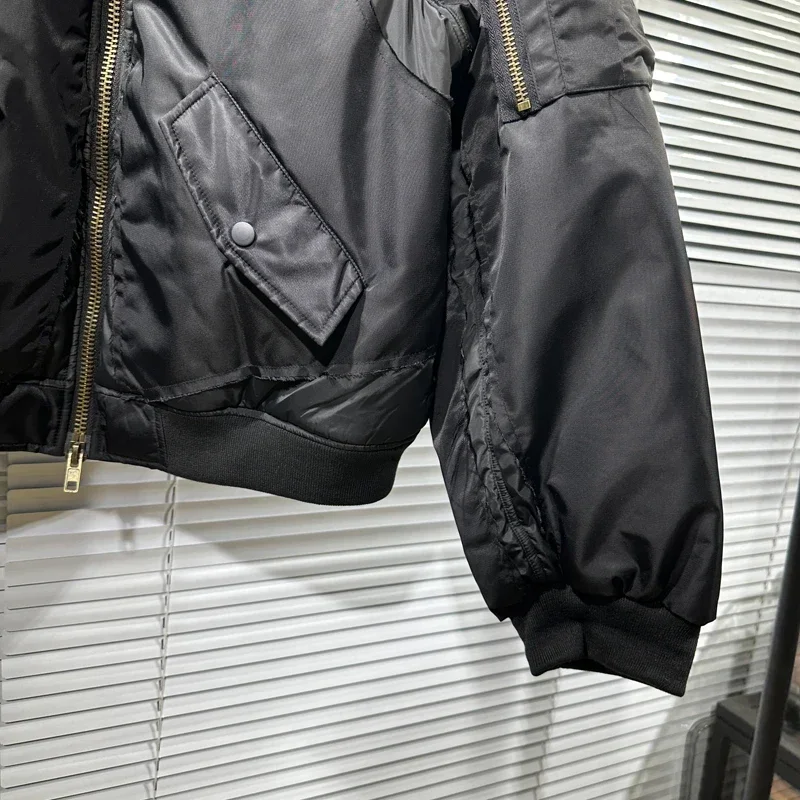 Хлопковые куртки на молнии с длинными рукавами и карманами дизайнерское