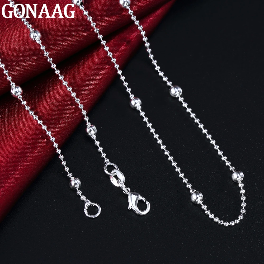 

Цепочка из серебра 925 пробы с гладкими бусинами, 16/18/20/22/24 дюйма, 4 мм