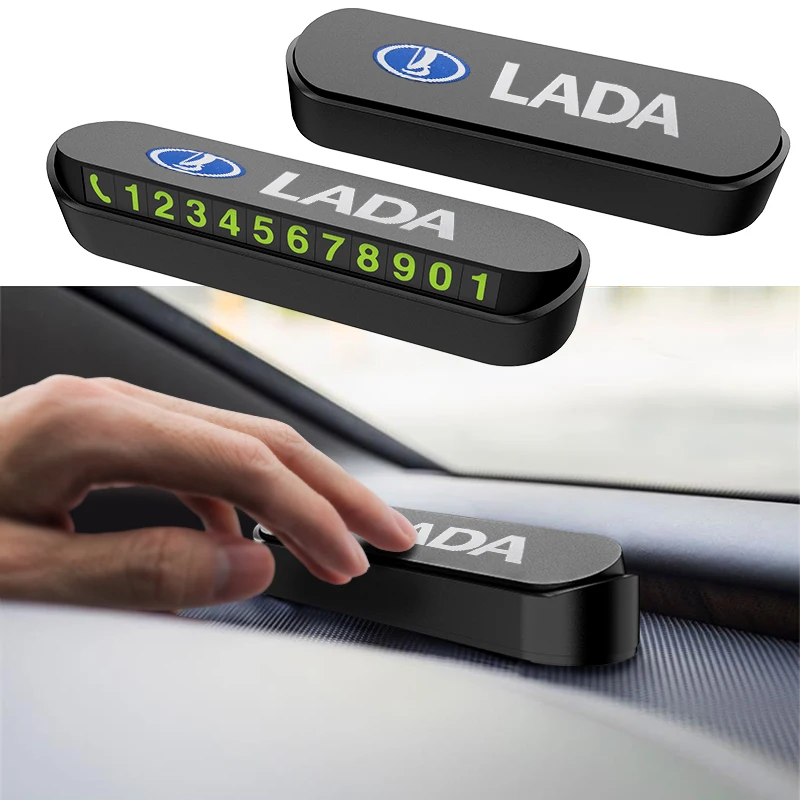 

1pcs Car Styling Temporary Parking Card Phone Number Park Stop Accessories For Lada Vesta Niva Xray Granta Kalina Largus Priora