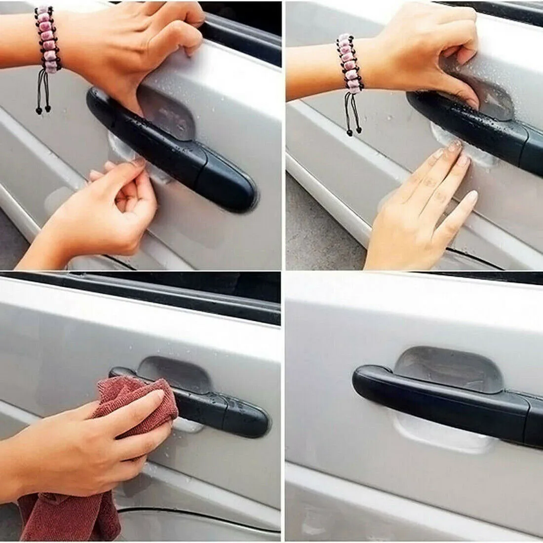

Прочная высококачественная пленка на дверную ручку, невидимая защита краски, универсальная Наклейка На Автомобиль SUV 4 шт. с чашей против царапин