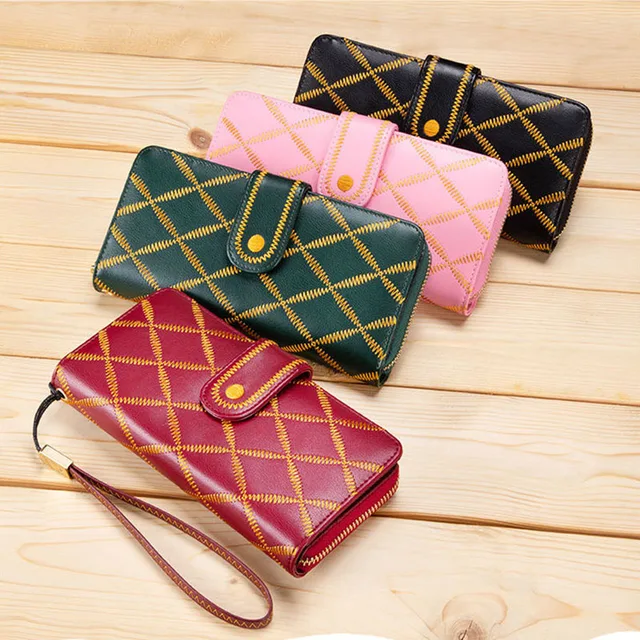 Women's Long Zipper Wallet RFID Blocking Genuine Leather Wallets for Women Fashion Female Clutch Bag Card Holder for Woman 3