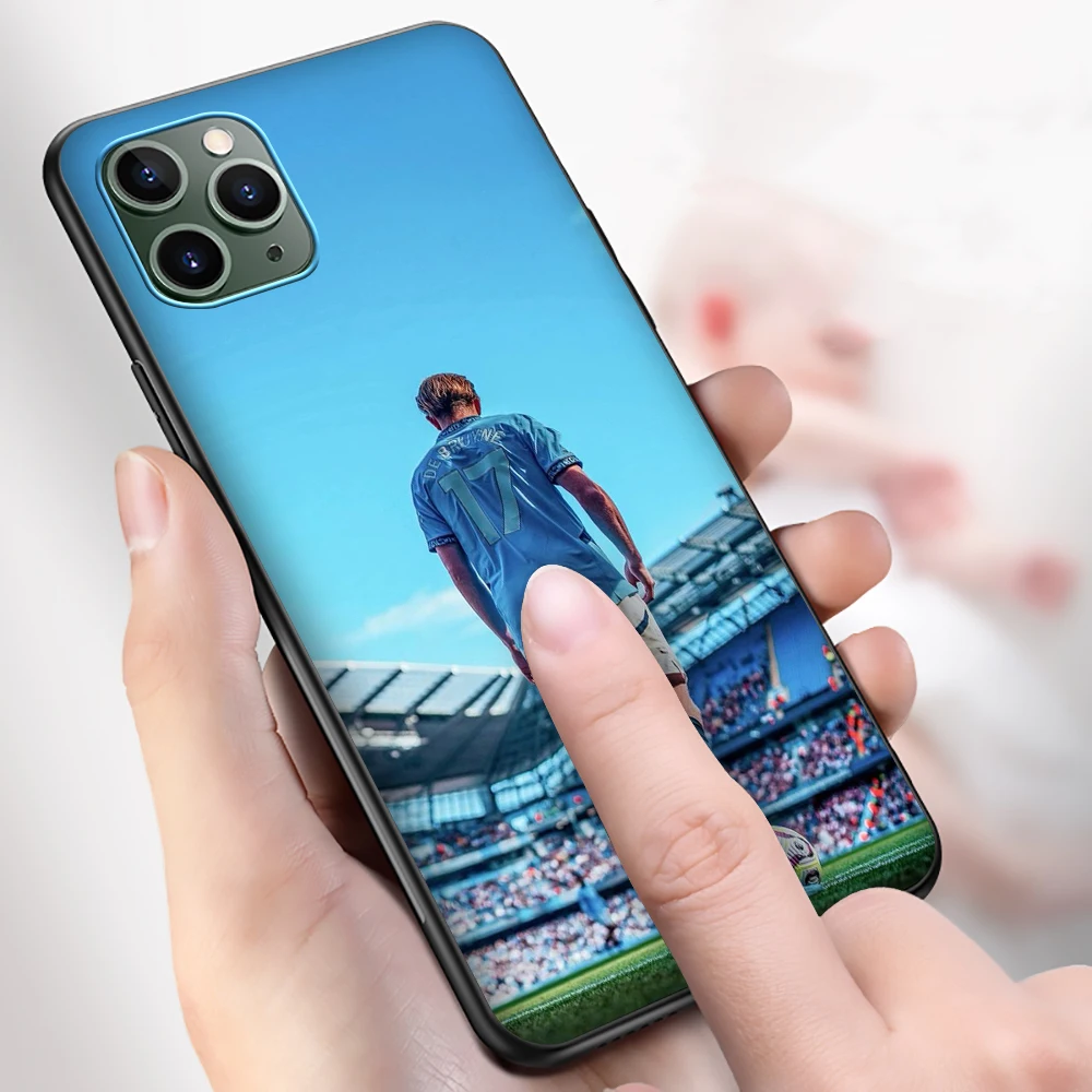 CR85 Football No17 DE Bruyne Soft Silicone Case for iPhone 15 16Pro Max Plus Cover