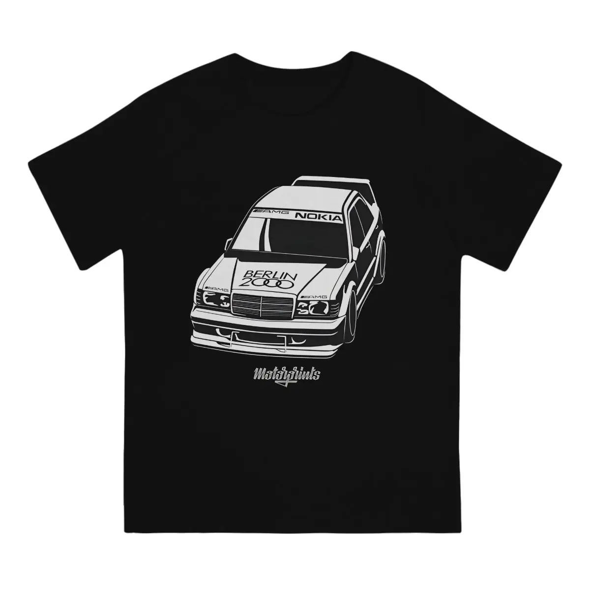 Мужская футболка DTM Legend W201 модная с коротким рукавом и круглым вырезом летние