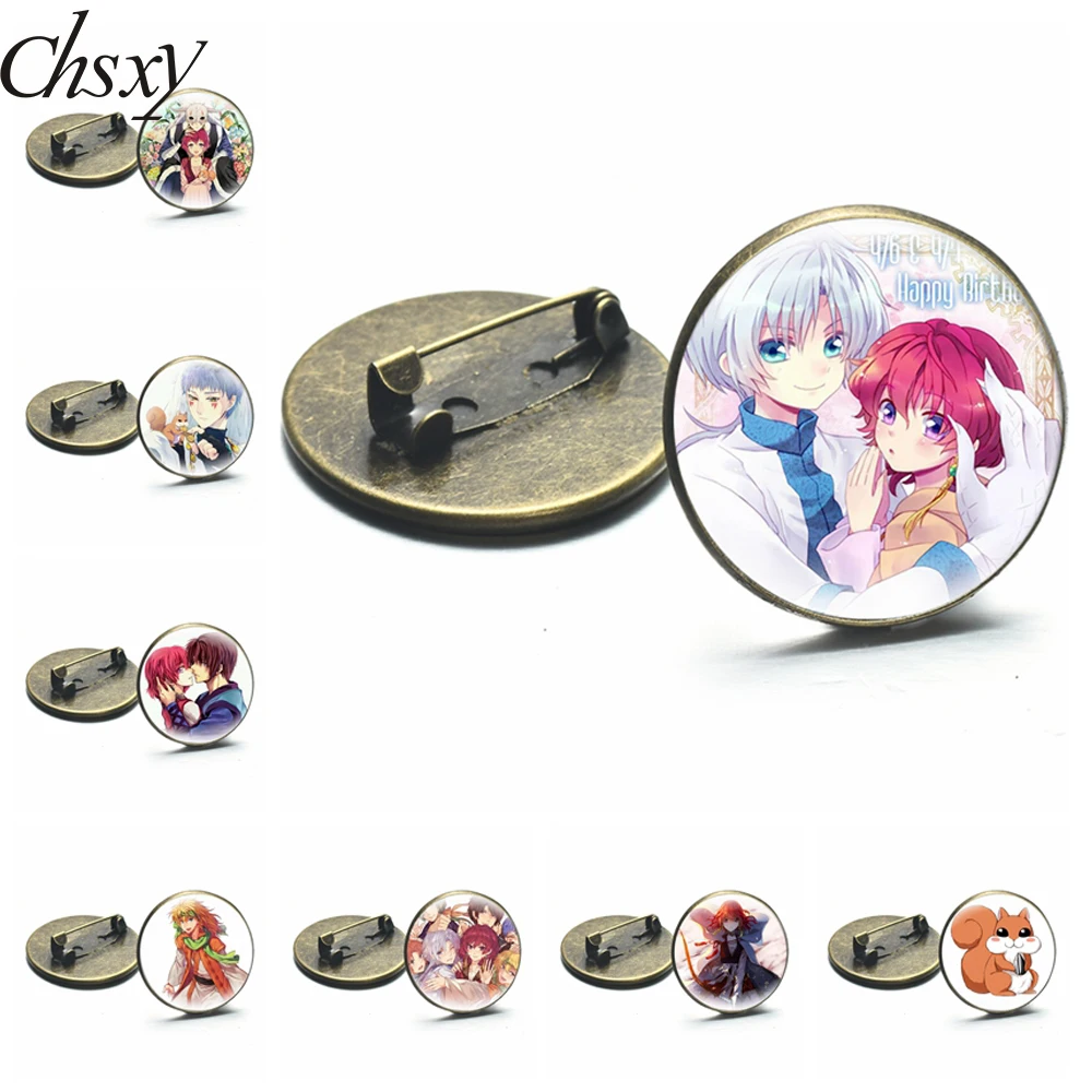

Akatsuki no Yona Cosplay Brooch Anime Badges Yona Son Haku Kijia Yun Shina Jieha Zeno Suuon Yona of the Dawn Pins Glass Jewelry