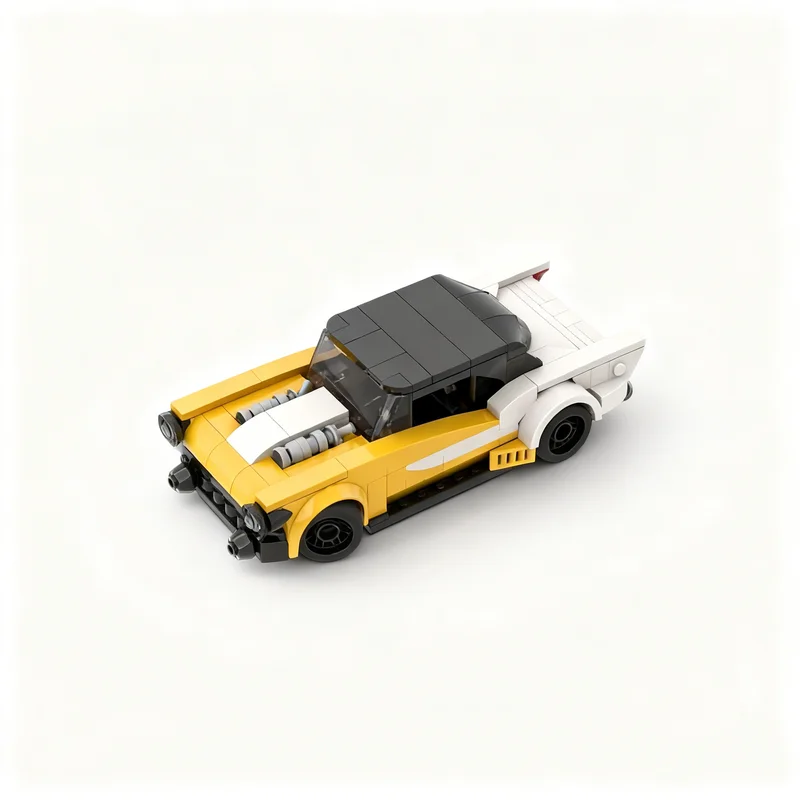 Фото 301 деталь MOC: Конструктор Chevrolet Bel Air City Champions, модель для сборки, рождественский подарок, DIY-набор для конструирования из кирпичиков №4