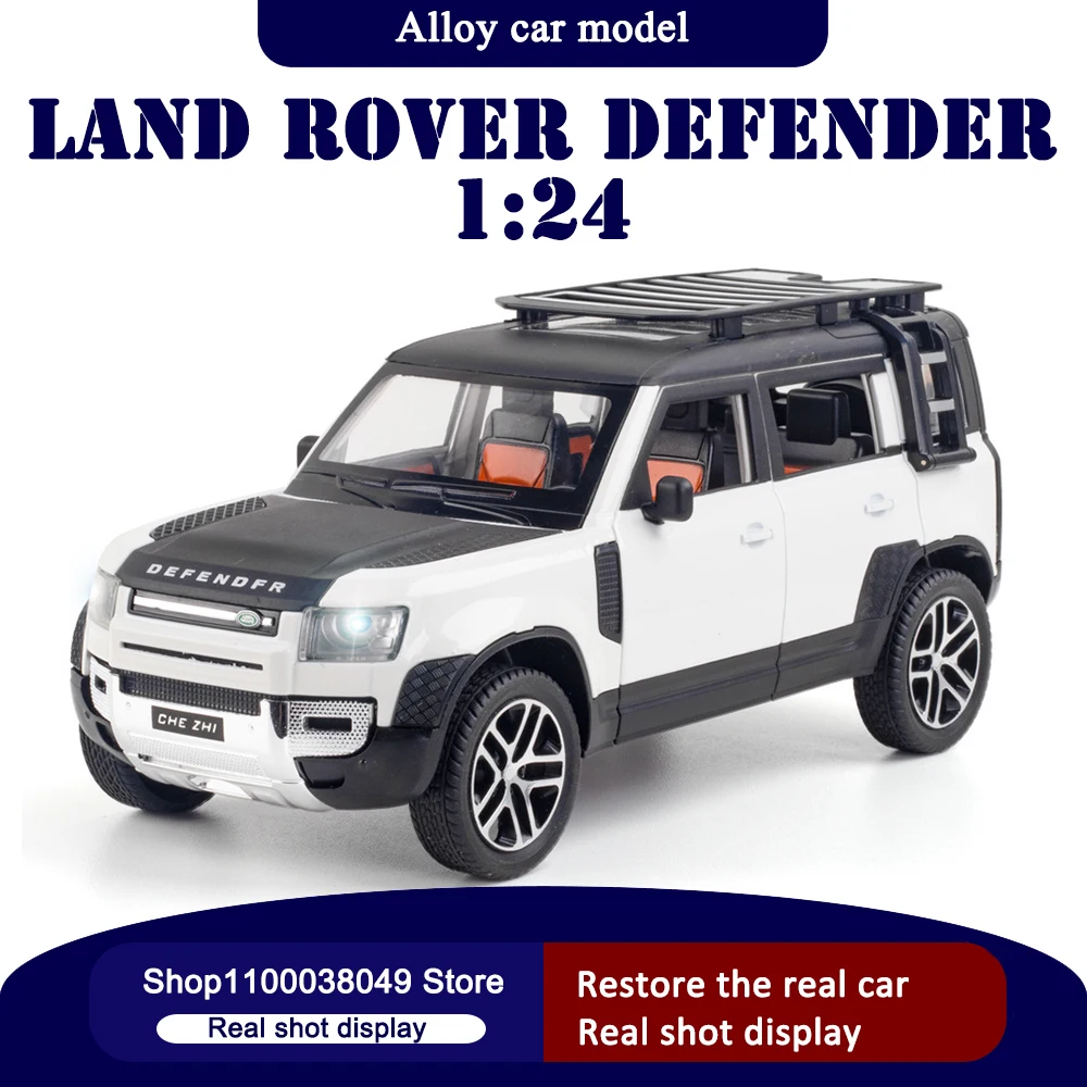 

1/24 Land Rover Defender SUV модель автомобиля из сплава, Литые и игрушечные металлические внедорожники, модель автомобиля, имитация коллекции, детская ...