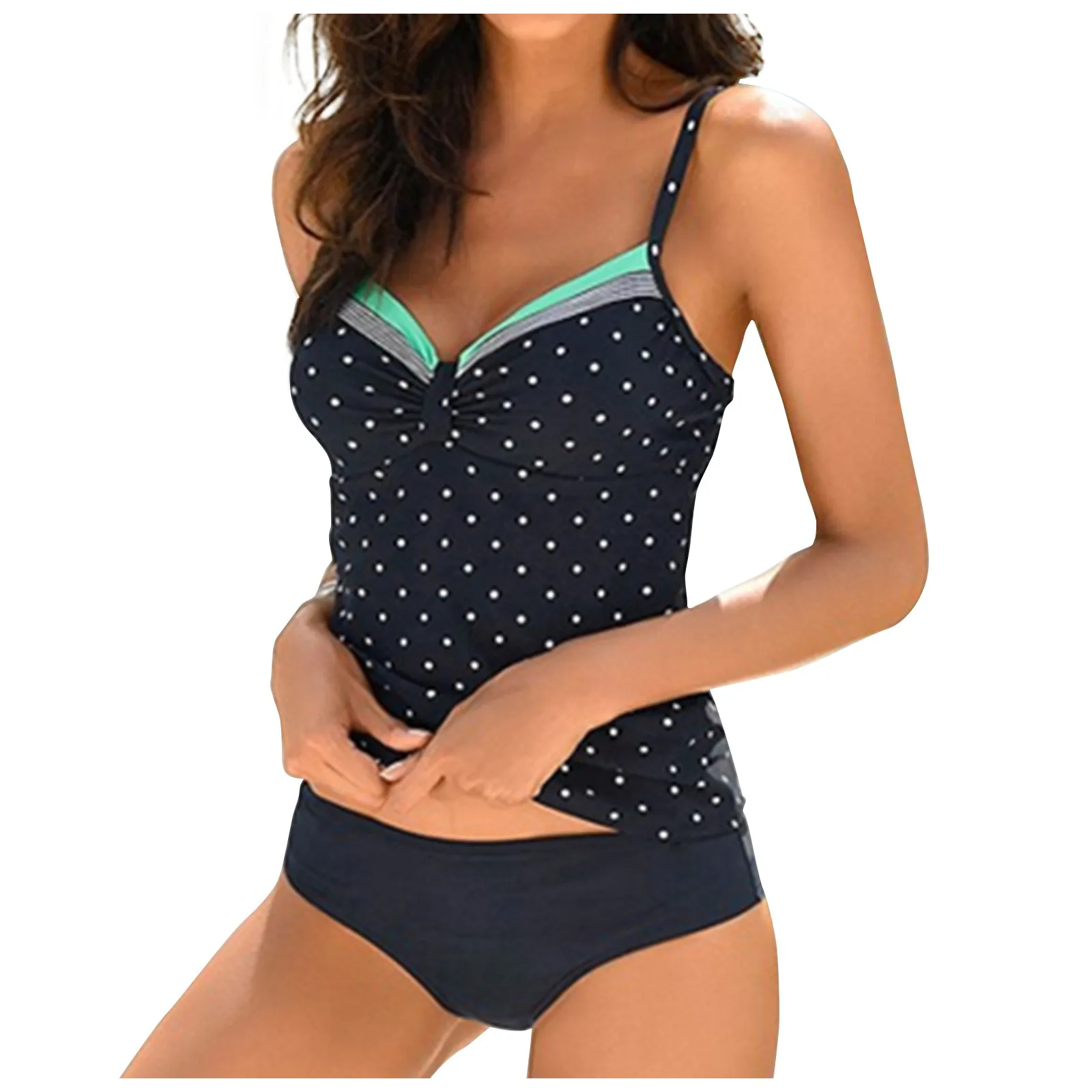 

Женский модный сексуальный купальник с волнистым разрезом, летний пляжный купальник, Танкини с высокой талией, купальник из двух предметов ...