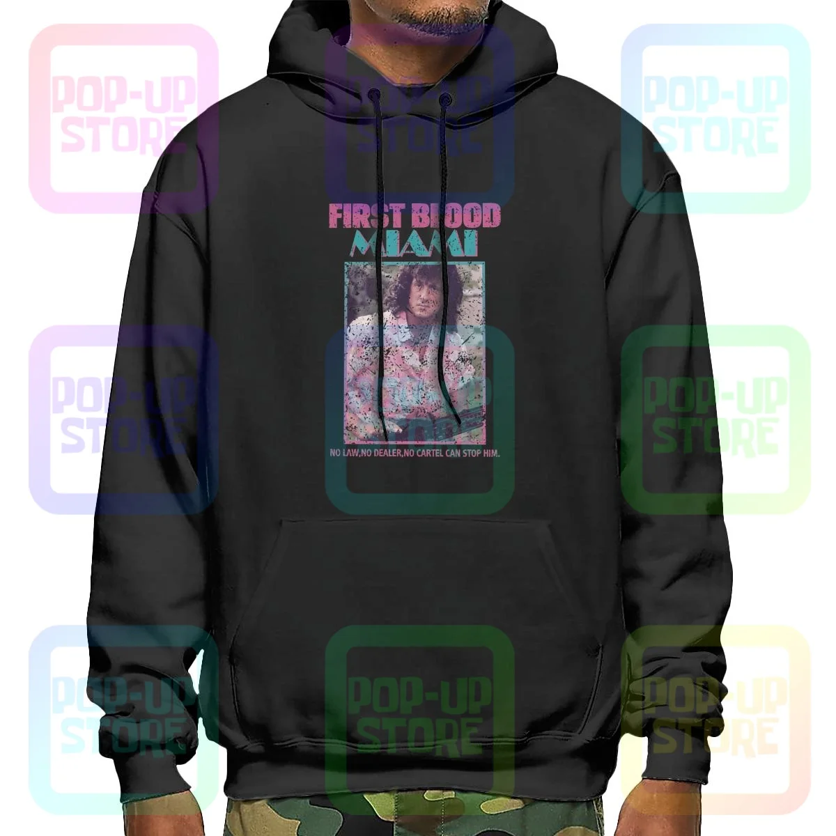Толстовка с капюшоном первой крови из Майами-вице Джон Рэмбо толстовки Топ