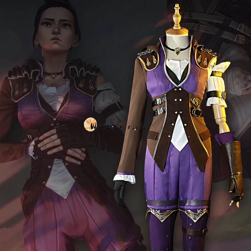 Костюм для косплея Arcane: Caitlyn Game костюм Arcane парик кайтлин шерифа пилтовера |