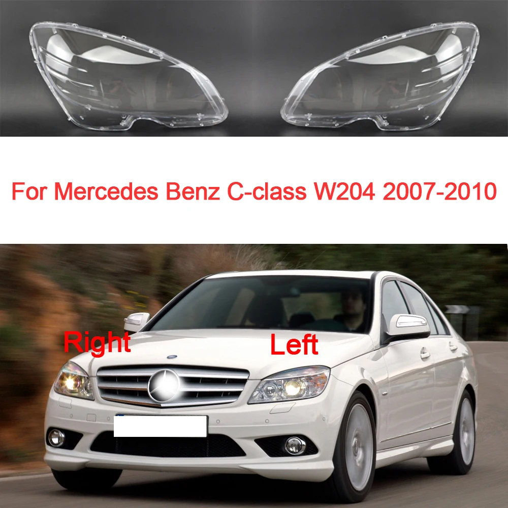 Фото Крышка автомобильной фары для Mercedes Benz C-класса w204 2007 2008 2009 2010, абажур Faros Delanteros, замена автомобильных аксессуаров №1