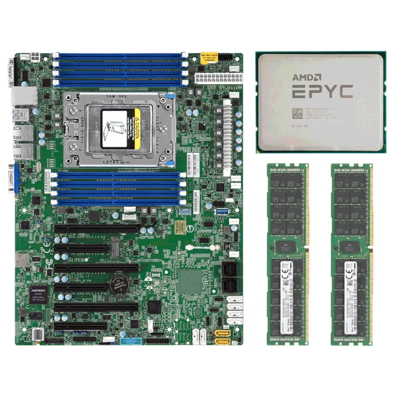 

Supermicro H11SSL-i Motherboard + AMD EPYC 7551P CPU + 2x for Samsung DDR4 16GB RAM