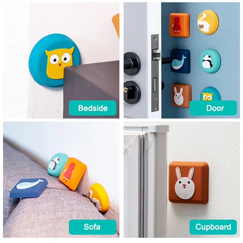 

Наклейки для крыльев мультфильма Maak Dikker Zachte Rubberen Pad Te Beschermen De zelfzelfzelfklevend Deurstopper Tekenfilm